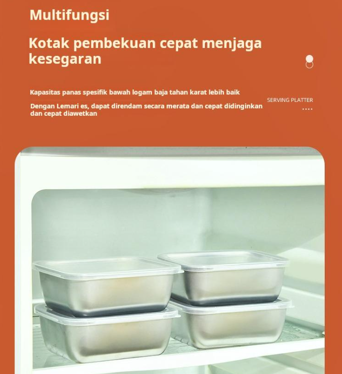 MEXICH Kotak Makan Keeping Box Stainless Steel 201 13.5x10.5x5.8cm - MX65 Gambar produk MEXICH Kotak Makan Keeping Box Stainless Steel 201 13.5x10.5x5.8cm - MX65