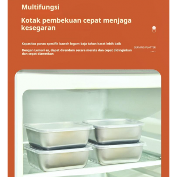 Gambar produk MEXICH Kotak Makan Keeping Box Stainless Steel 201 13.5x10.5x5.8cm - MX65