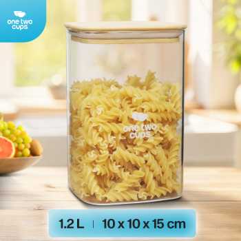 One Two Cups Toples Kaca Penyimpanan Makanan Kedap Udara Storage Jar - HC1019