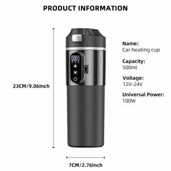 Gambar produk JAISUNG Botol Minum Termos Elektrik Adjustable Car Plug 100W 500ml - JS-50