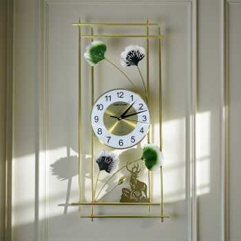 Gambar produk TaffHOME Jam Dinding Aesthetic Ginkgo Biloba Iron Silent Clock 72cm - M2127
