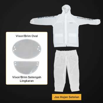 Gambar produk KEYRU Jas Hujan Setelan Motor Dewasa Visor PVC Waterproof Raincoat XL - TN-74