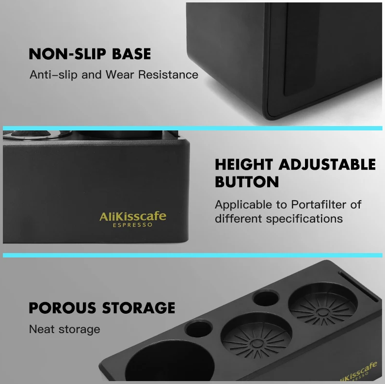 Gambar produk ALIKISSCAFE Coffee Tamper Station Espresso Portafilter 245x100x77mm - AK345