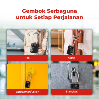 Gambar produk CoolCell Gembok Koper Angka 3 Digit Suitcase Password TSA Lock - TSA007
