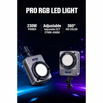 LIYADI Lampu Studio Fotografi COB LED RGBW 24 Mode TFT Display 230W - G230