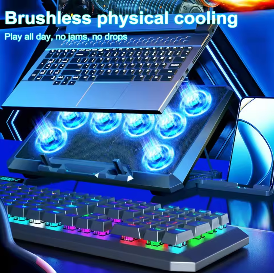 REMAX Cooling Pad Laptop Gaming Kipas Pendingin 8 Fans 17.3Inch - RM102 Gambar produk REMAX Cooling Pad Laptop Gaming Kipas Pendingin 8 Fans 17.3Inch - RM102