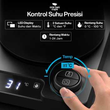 Gambar produk One Two Cups Teko Listrik Kopi Pemanas Air Leher Angsa 1200W 1L - KT10 PRO
