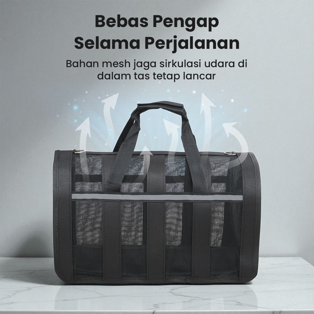 MEISU Tas Kandang Anjing Kucing Breathable Pet Carrier Bag 41x26x26cm - MS50 Gambar produk MEISU Tas Kandang Anjing Kucing Breathable Pet Carrier Bag 41x26x26cm - MS50
