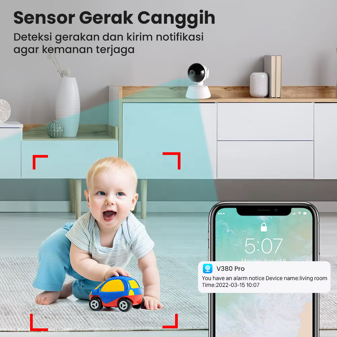 V380 Pro Kamera CCTV Indoor WiFi IP Camera Motion Detection 1080P 1MP - Q6 Pro Gambar produk V380 Pro Kamera CCTV Indoor WiFi IP Camera Motion Detection 1080P 1MP - Q6 Pro