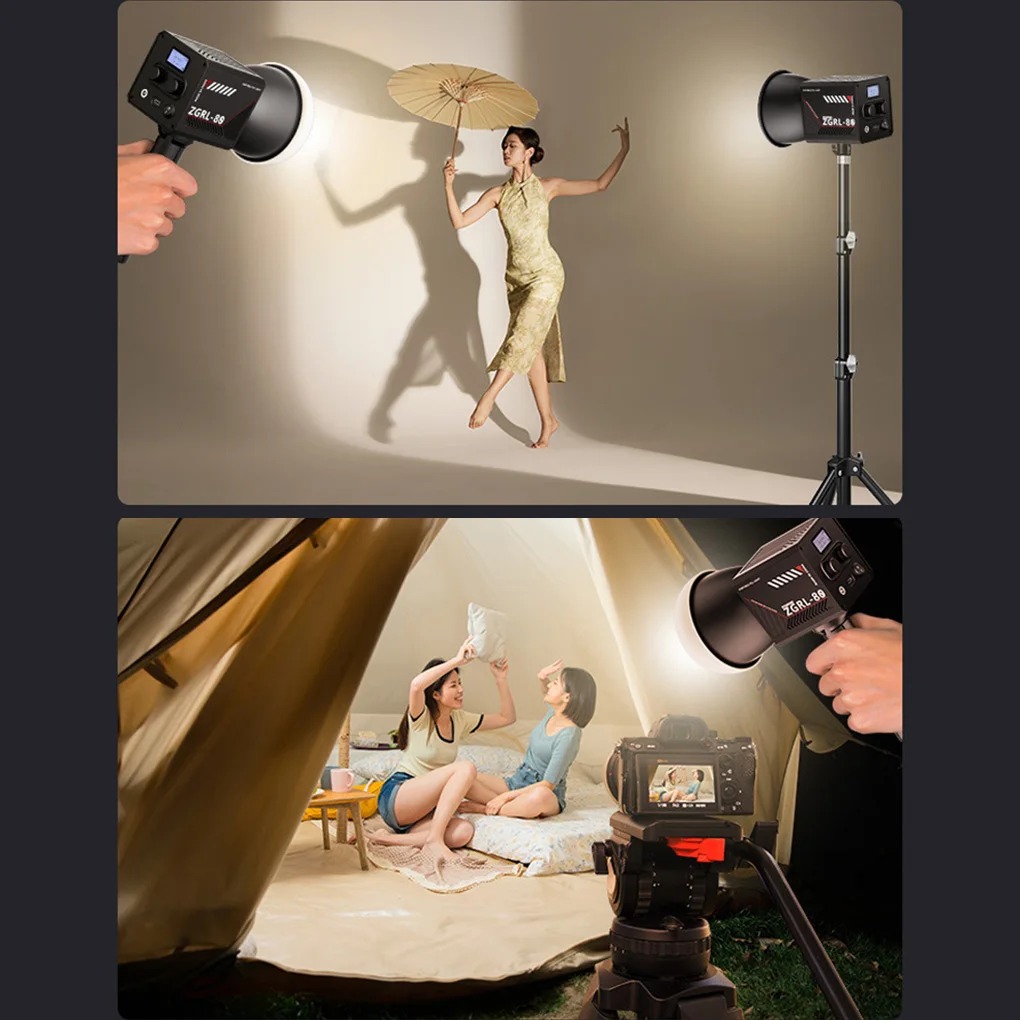 Gambar produk STEAMPUNK Lampu Studio Fotografi COB LED 3in1 Color TFT Display 80W - ZGRL80