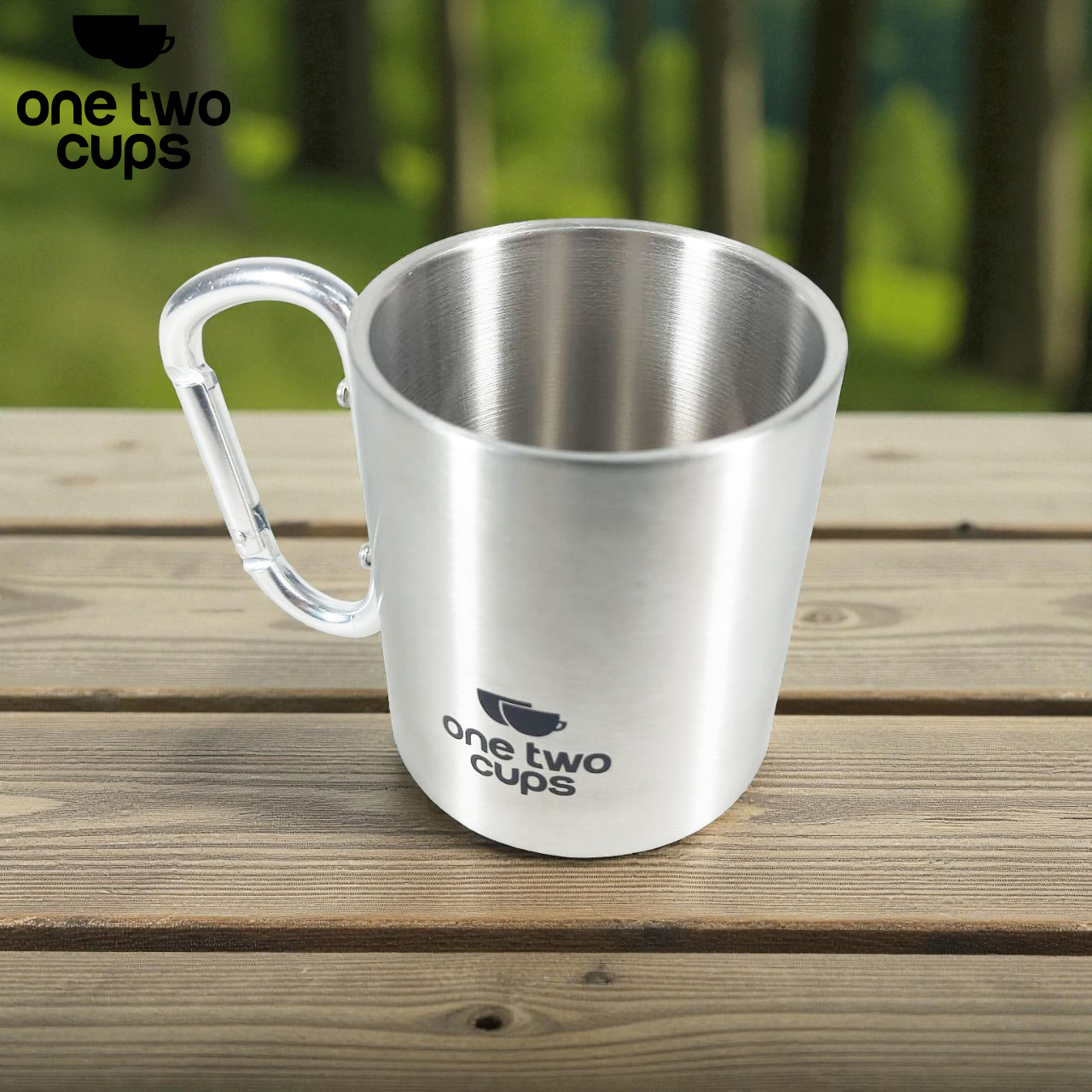 One Two Cups Cangkir Kopi Stainless Steel Carabiner Camping Cup 220ml - VB1 Gambar produk One Two Cups Cangkir Kopi Stainless Steel Carabiner Camping Cup 220ml - VB1
