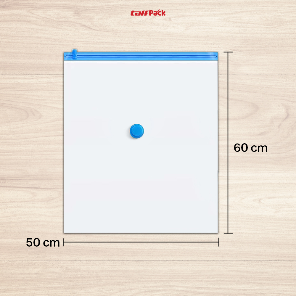 TaffPACK Kantong Plastik Vakum Pakaian Multifungsi Vacuum Bag 1 PCS 50x60cm - YK-1000 Gambar produk TaffPACK Kantong Plastik Vakum Pakaian Multifungsi Vacuum Bag 1 PCS 50x60cm - YK-1000