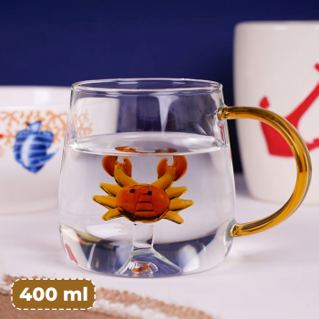 LAZZY Cangkir Kopi Kaca Tahan Panas Duck Aesthetic Mug 400ml - L400