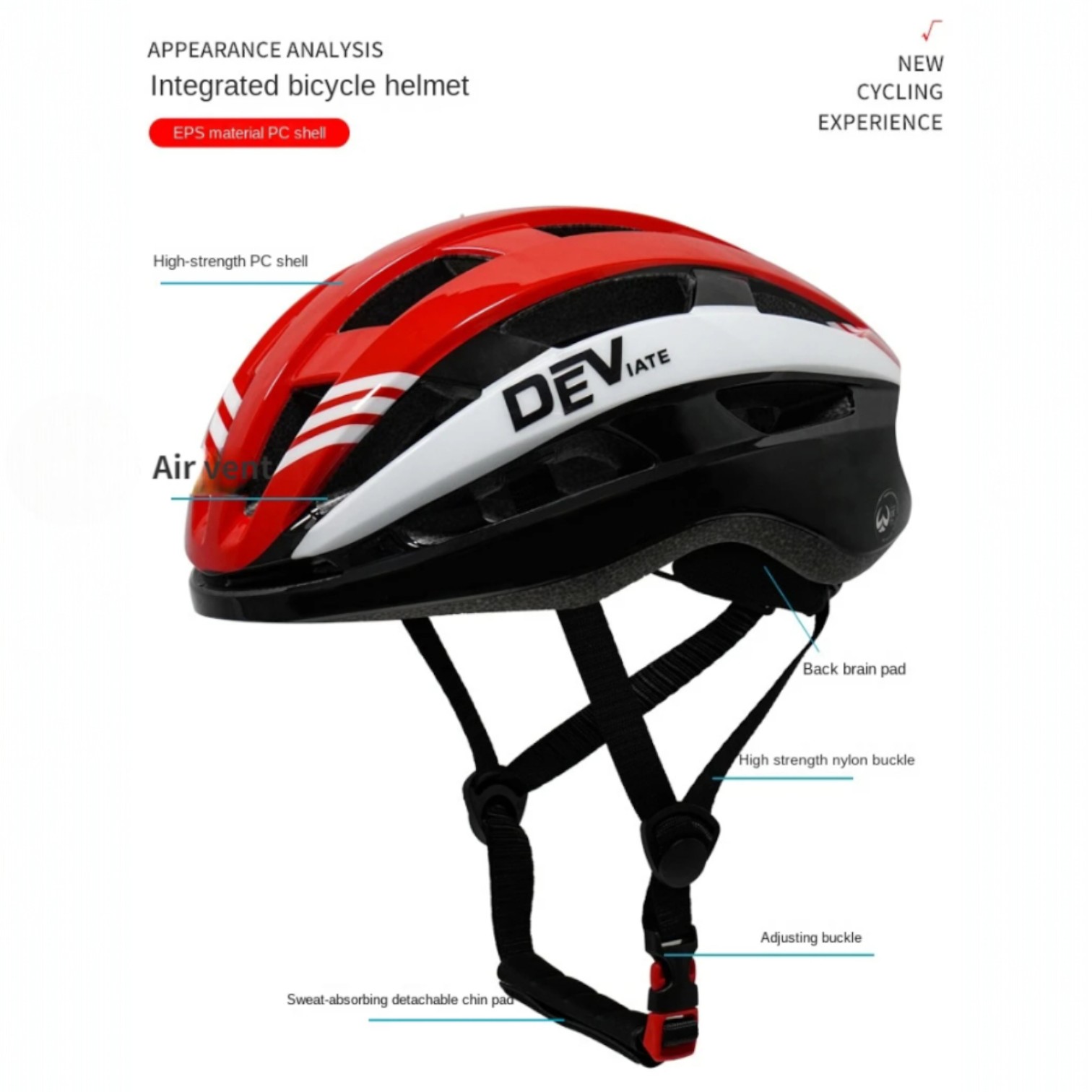 Gambar produk DEVIATE Helm Sepeda Bicycle Mountain Bike Helmet EPS Foam 22 Air Vent - 037