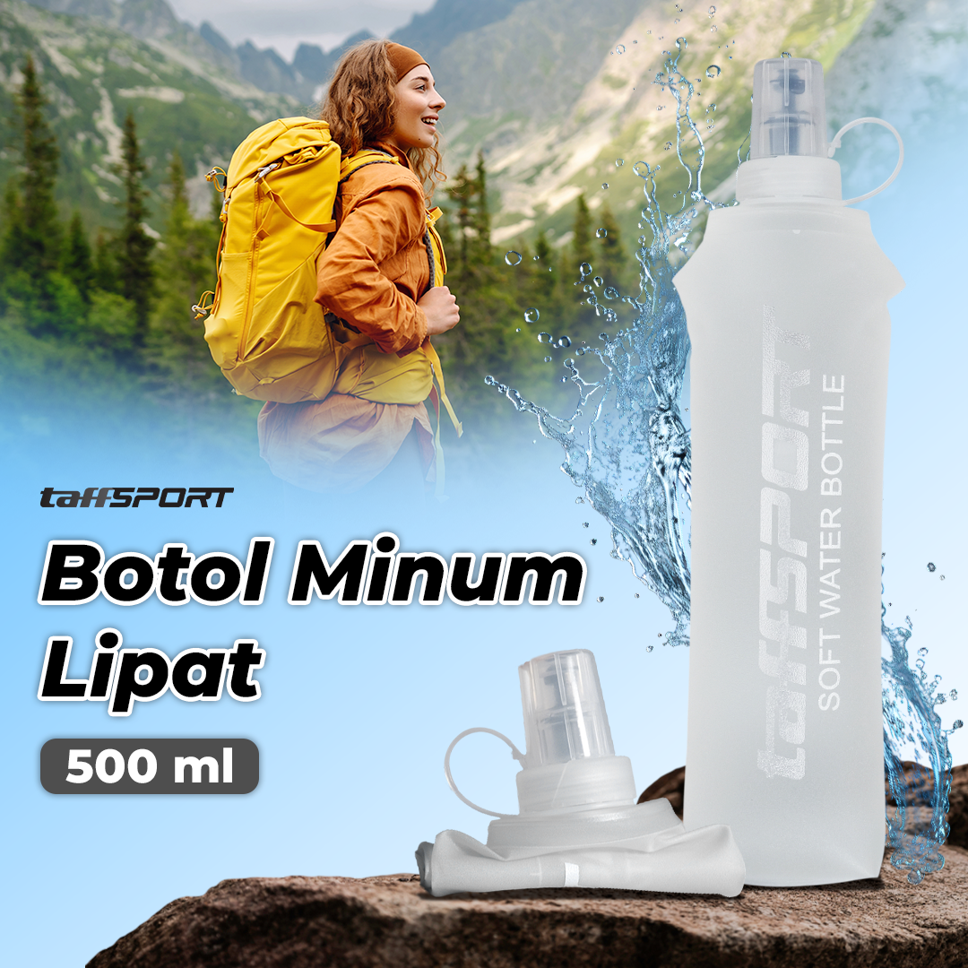TaffSPORT Botol Minum Lipat Soft Flask Running Water Bottle 500ml - TF-50 Gambar produk TaffSPORT Botol Minum Lipat Soft Flask Running Water Bottle 500ml - TF-50