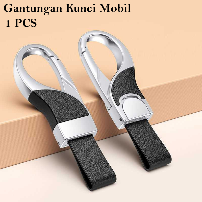 Gambar produk Januel Gantungan Kunci Mobil Alloy Leather Car Keychain - Jn16