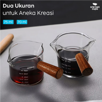 Gambar produk One Two Cups Gelas Milk Jug Pitcher Espresso Double Mouth 75ml - S08