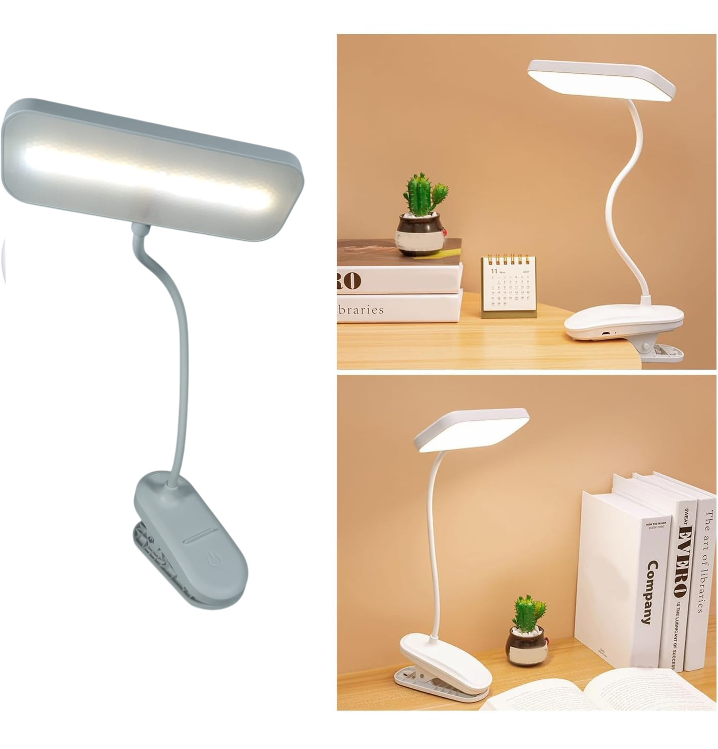AURO Lampu Meja Belajar LED Clamp Square Lamp Stepless Dimming 800mAh - 788 Gambar produk AURO Lampu Meja Belajar LED Clamp Square Lamp Stepless Dimming 800mAh - 788