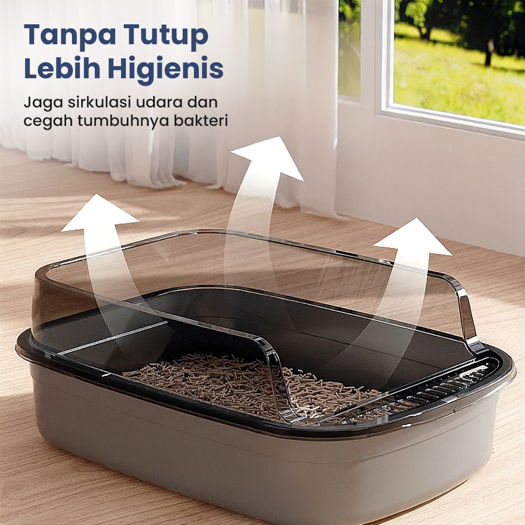 Gambar produk OPTICO Cat Litter Box High Side Detachable Bak Pasir Kucing - OP-12