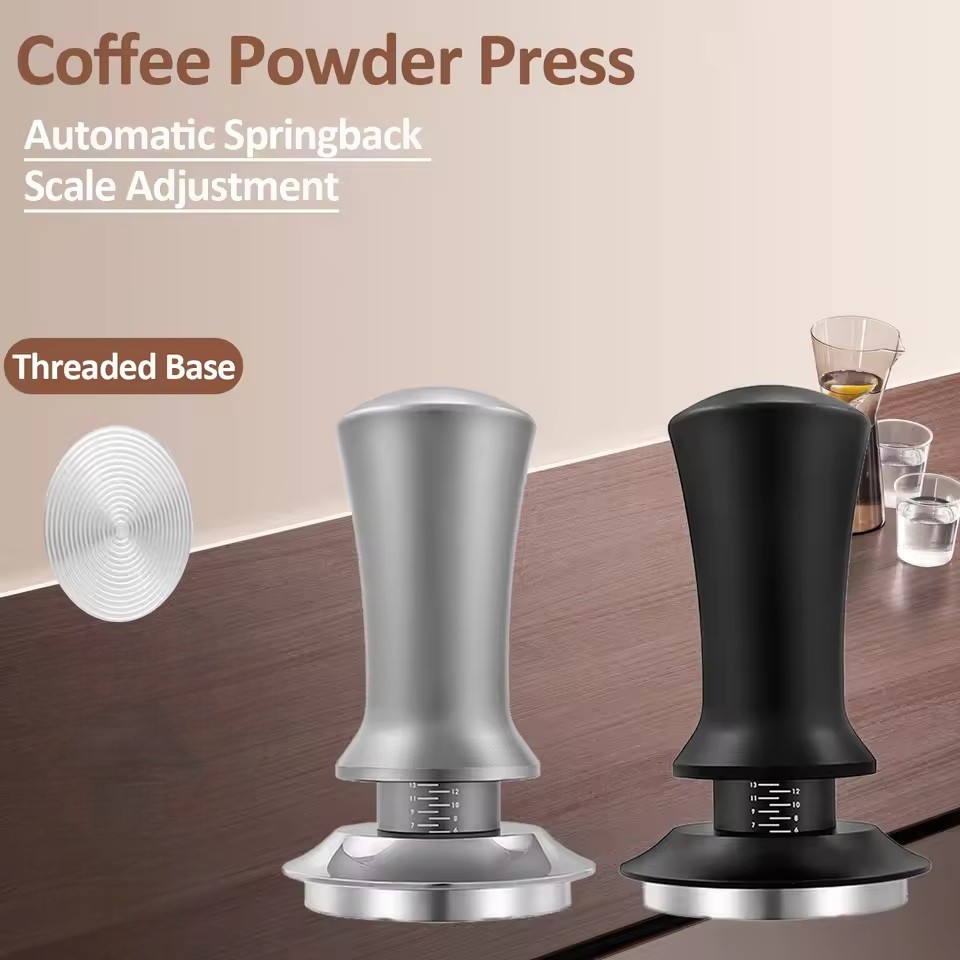 Gambar produk Jinsei Tamper Kopi Espresso Barista Threaded Base Stainless Steel 304 58mm - JN-24