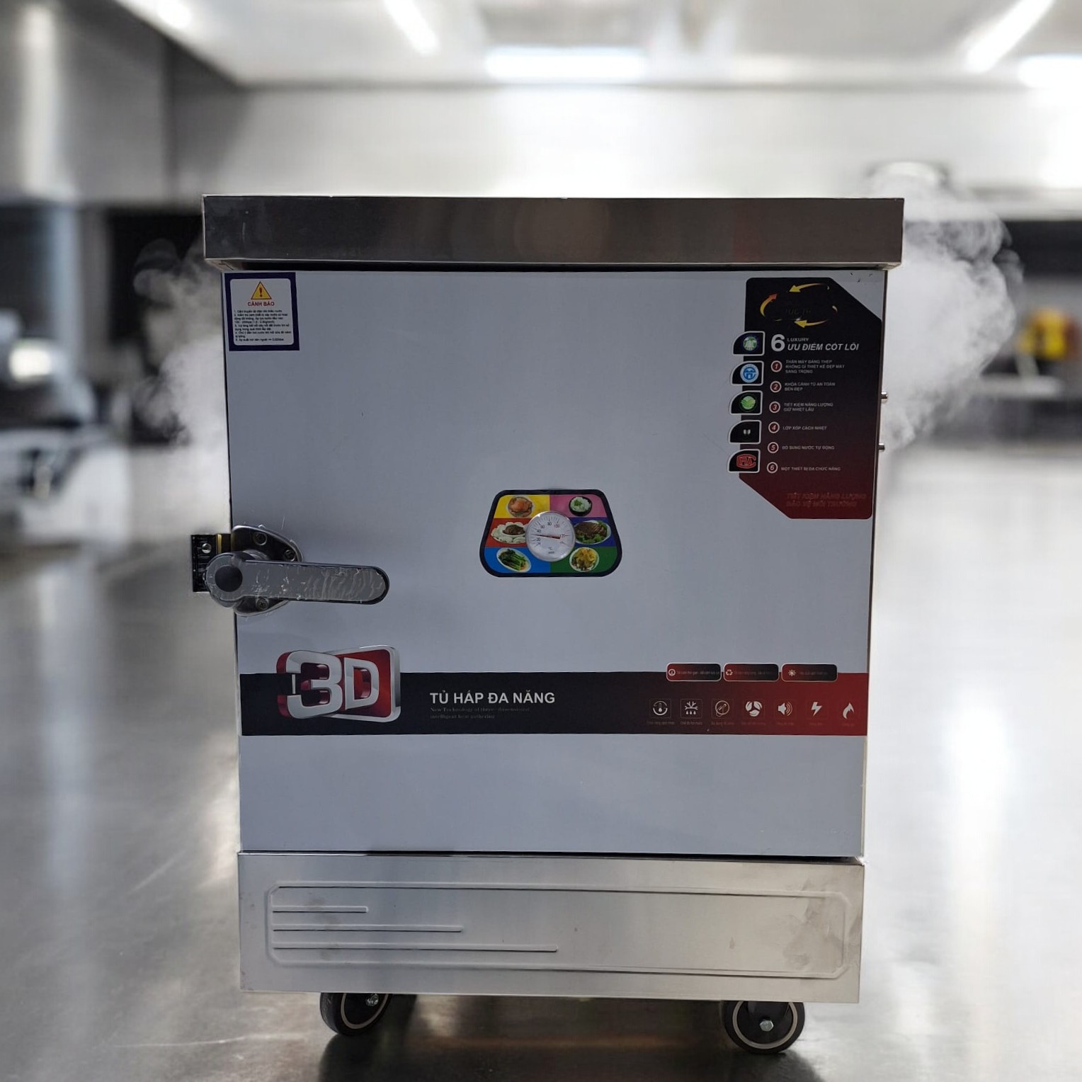 Gambar produk Menshi Mesin Steamer Nasi Rice Steaming Cabinet 6 Tray 90 People 9kW - MS-9