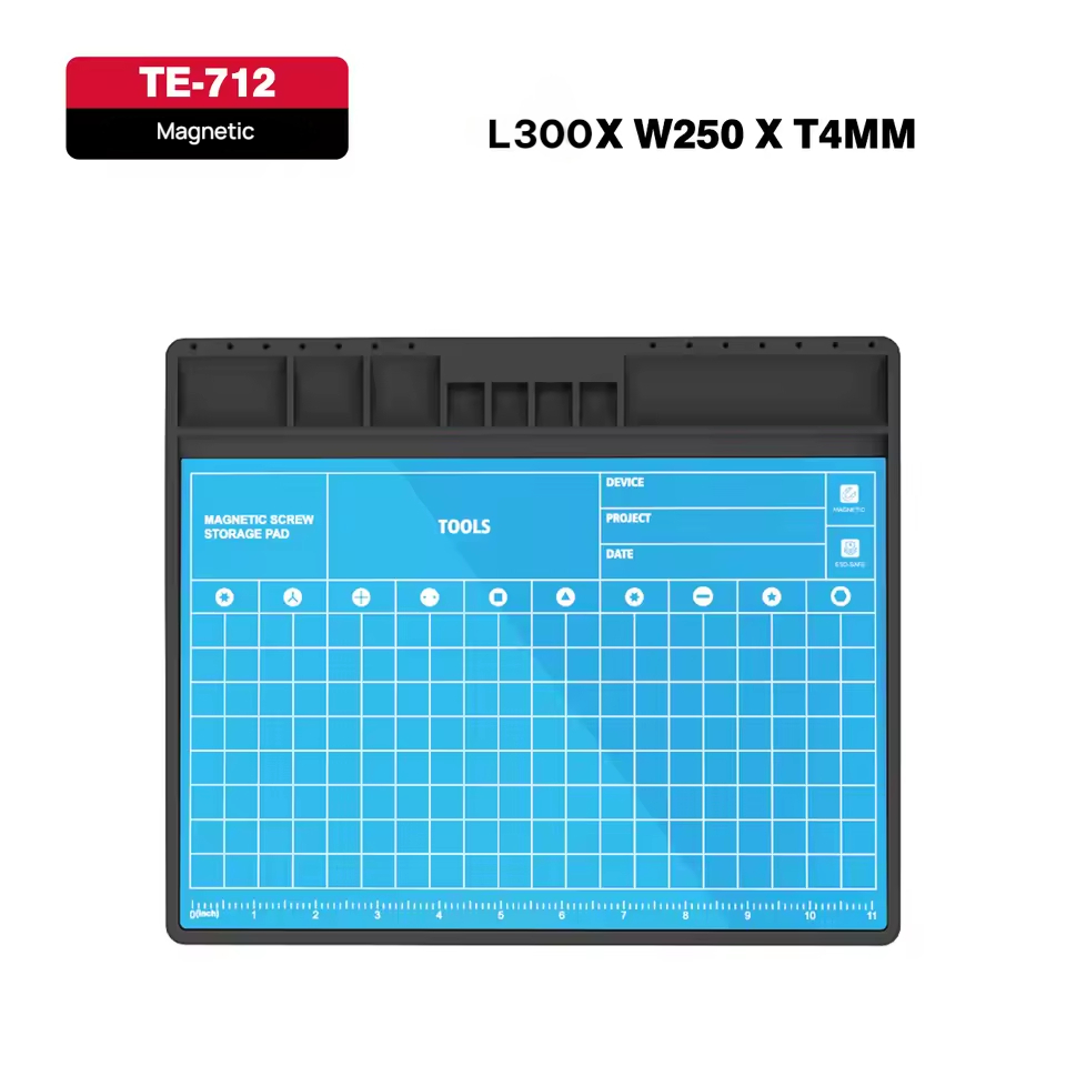 JCD Alas Matras Solder Heat Insulation Mat Magnetic 300x250mm - TE-712 Gambar produk JCD Alas Matras Solder Heat Insulation Mat Magnetic 300x250mm - TE-712