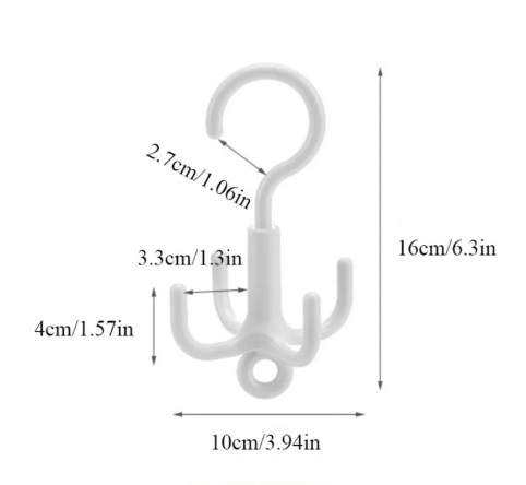 HIMSTO Gantungan Baju Serbaguna Rotating Rod Hanger Holder 4 Hook - HI4 Gambar produk HIMSTO Gantungan Baju Serbaguna Rotating Rod Hanger Holder 4 Hook - HI4