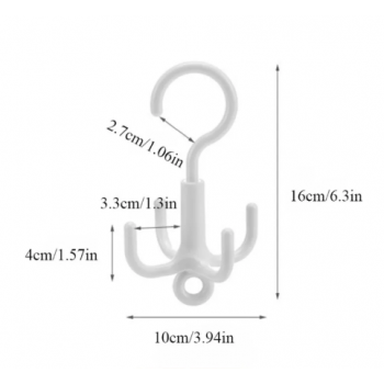 Gambar produk HIMSTO Gantungan Baju Serbaguna Rotating Rod Hanger Holder 4 Hook - HI4