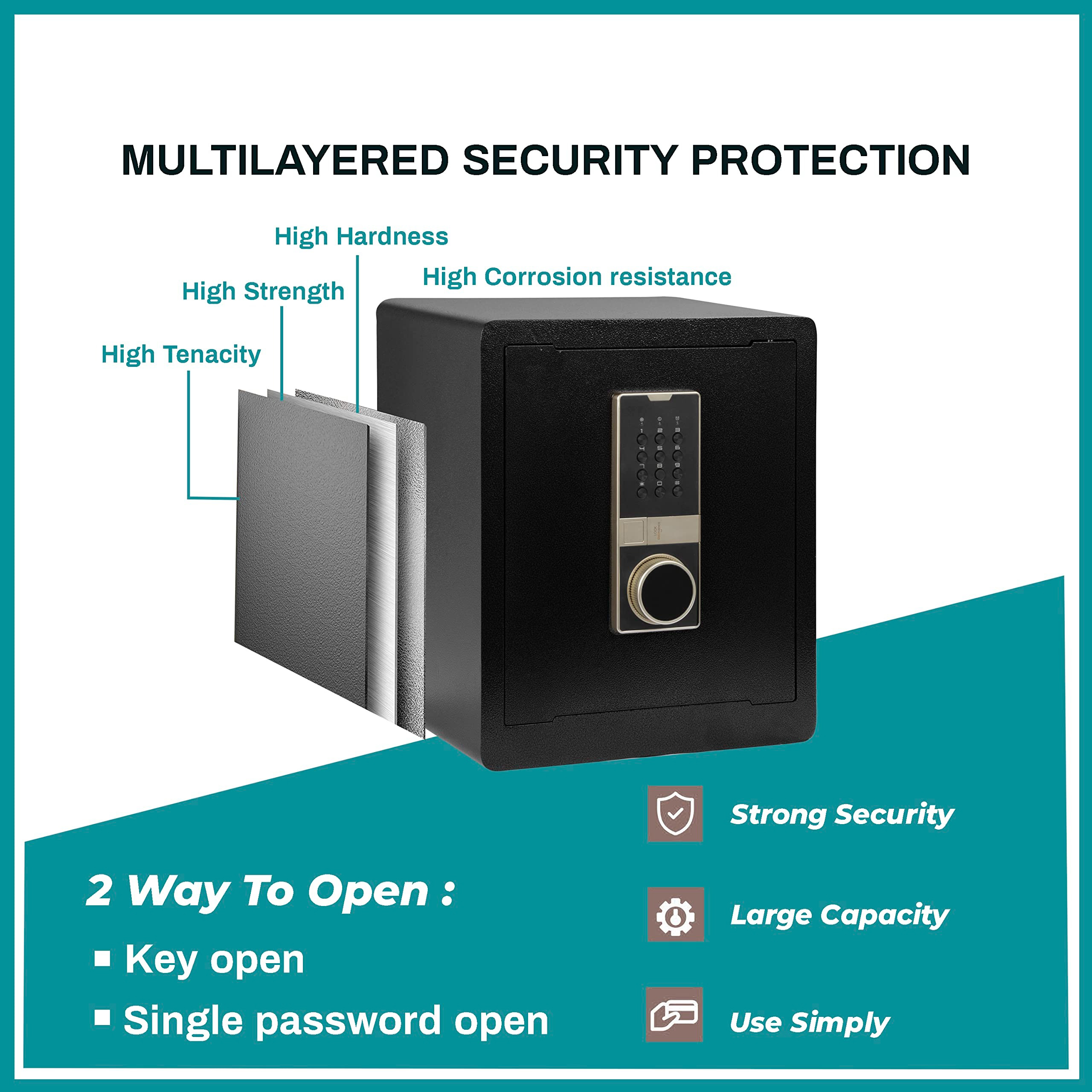 DEY1 Kotak Brankas Dokumen Safe Deposit Box Password 37.5x30x44.5cm - DA01 Gambar produk DEY1 Kotak Brankas Dokumen Safe Deposit Box Password 37.5x30x44.5cm - DA01