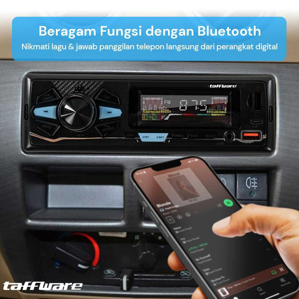Taffware Tape Mobil Audio MP3 Player Bluetooth Dual USB Hands Free ISO - HL32 Gambar produk Taffware Tape Mobil Audio MP3 Player Bluetooth Dual USB Hands Free ISO - HL32
