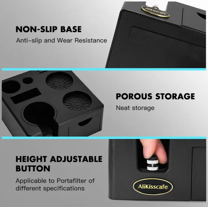 Gambar produk ALIKISSCAFE Coffee Tamper Station Espresso Portafilter 178x178x76mm - AK-324