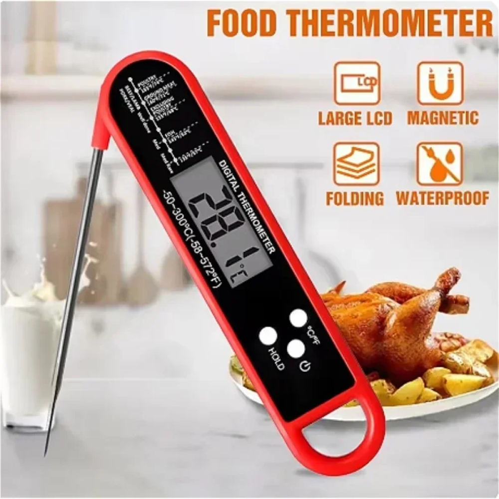 CANAMEK Termometer Makanan Digital Daging Kopi Susu Foldable - CM517 Gambar produk CANAMEK Termometer Makanan Digital Daging Kopi Susu Foldable - CM517