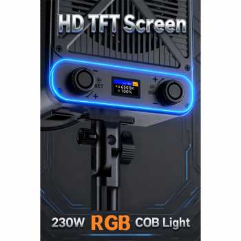 Gambar produk LIYADI Lampu Studio Fotografi COB LED RGBW 24 Mode TFT Display 230W - G230