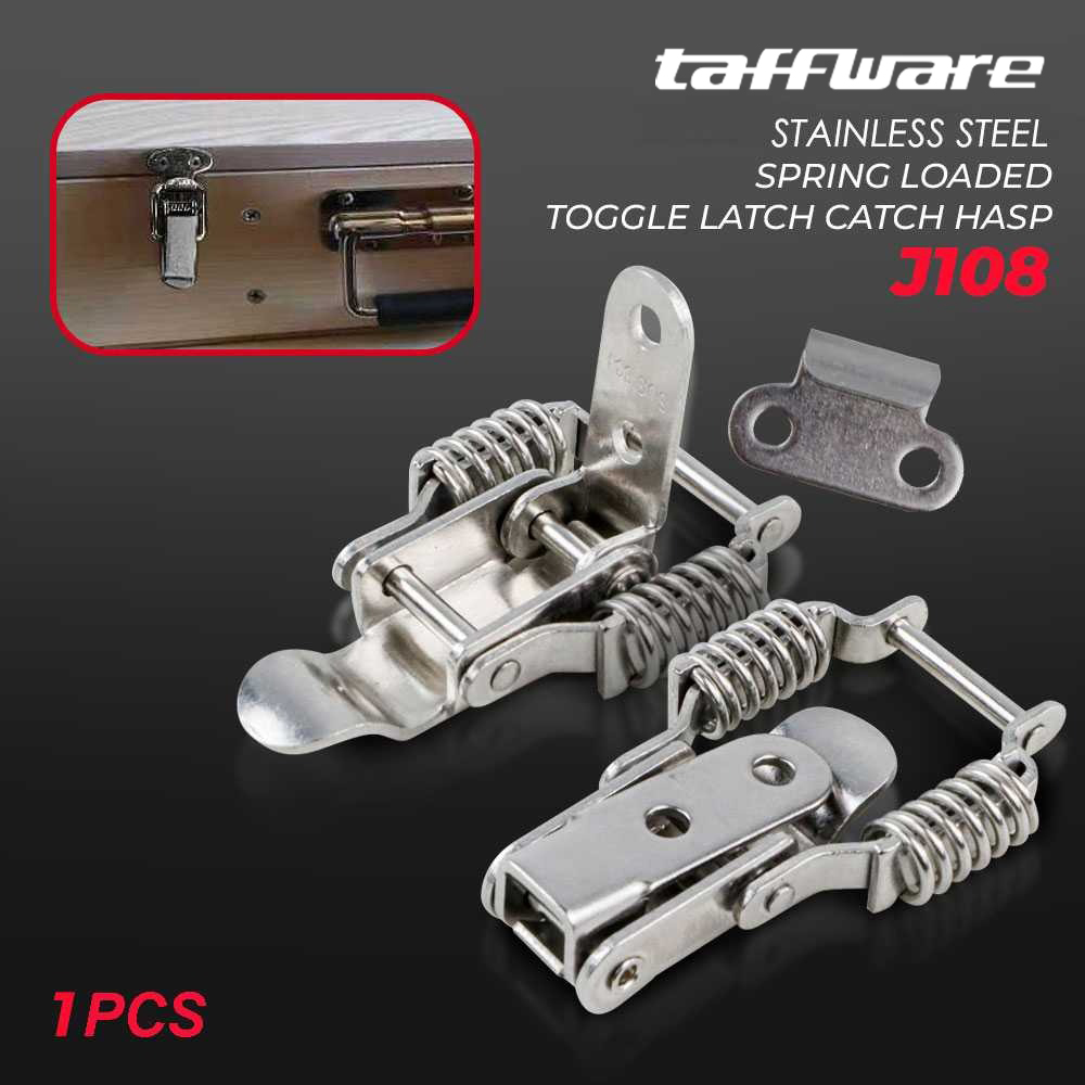 Taffware Kaitan Peti Grendel Koper Spring Lock Buckle Stainless Steel - J108 Gambar produk Taffware Kaitan Peti Grendel Koper Spring Lock Buckle Stainless Steel - J108