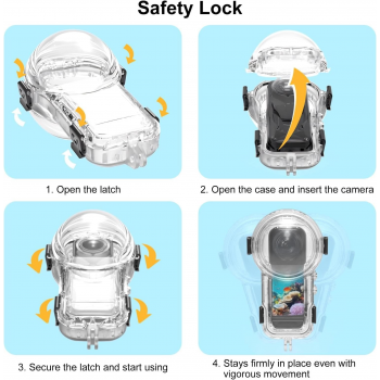 Gambar produk YAZE Underwater Waterproof Case Diving Invisible 50M for Insta360 X5 - I3X5
