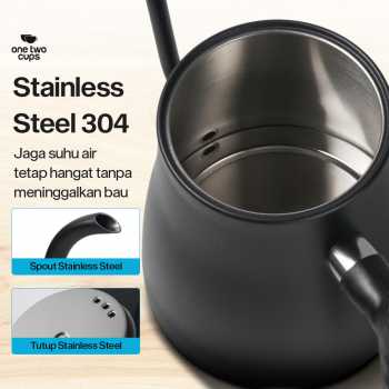 Gambar produk One Two Cups Teko Listrik Kopi Pemanas Air Heater Display 1000W 1L - HR-462