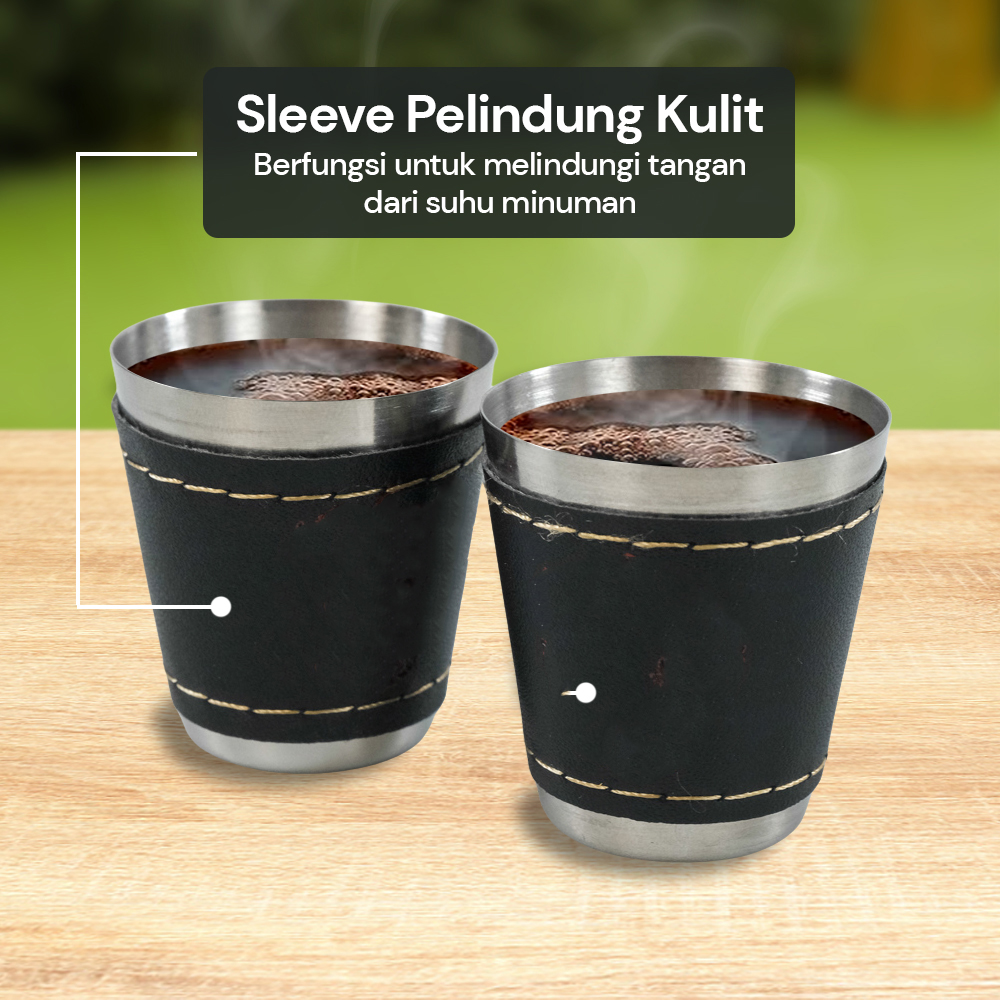 MOONBIFFY Set Gelas Camping Stainless Steel Travel Mug 30ml 4 PCS - MB317 Gambar produk MOONBIFFY Set Gelas Camping Stainless Steel Travel Mug 30ml 4 PCS - MB317