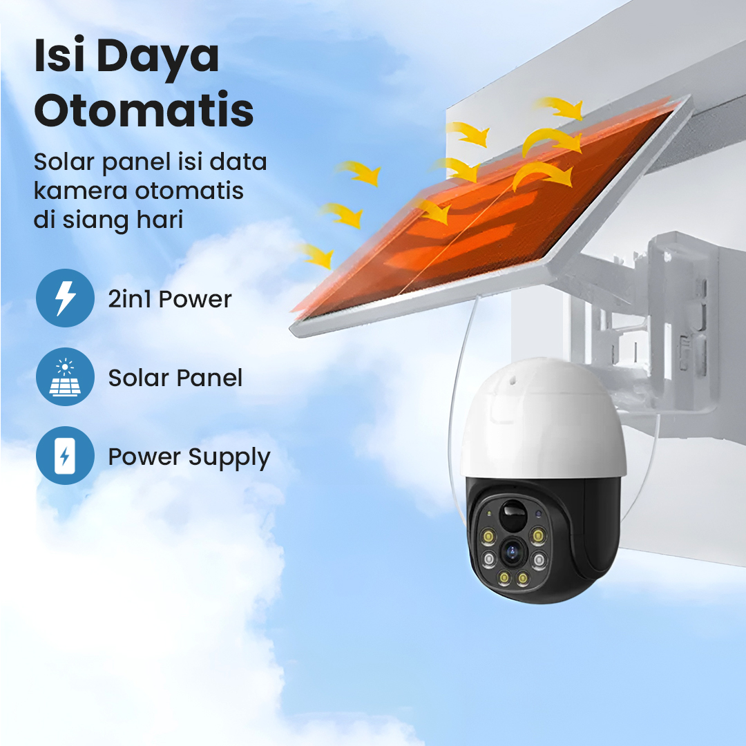 V380 Pro Kamera CCTV WiFi Solar Panel Outdoor Camera HD 1080p IP65 - MVT-1120G-P5 Pro Gambar produk V380 Pro Kamera CCTV WiFi Solar Panel Outdoor Camera HD 1080p IP65 - MVT-1120G-P5 Pro