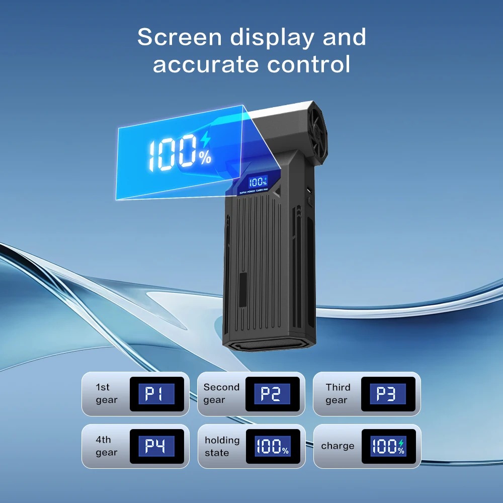 Gambar produk PINTUDY Air Duster Blower Vacuum Turbo Jet Fan 110000RPM 2000mAh 110W - Z2