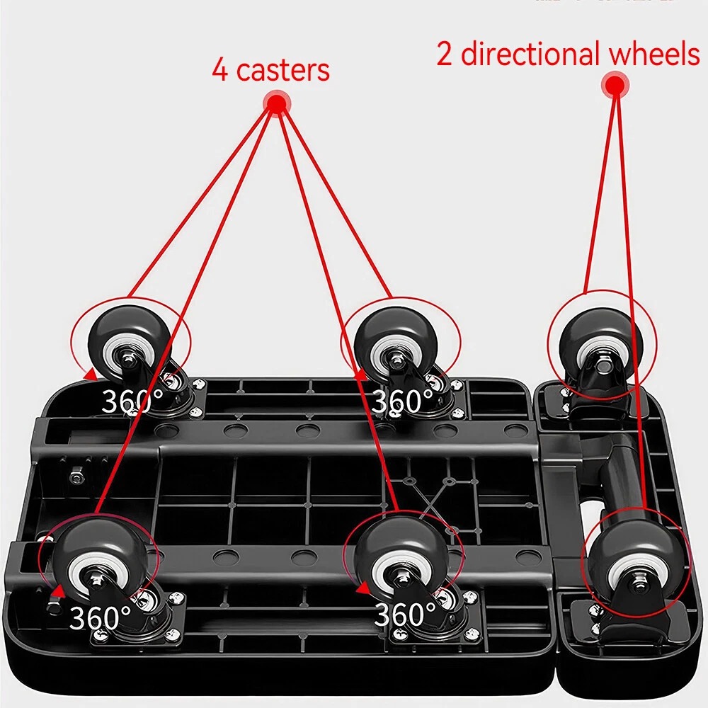 Gambar produk NIAN Troli Barang Lipat Foldable Telescopic Flatbed Trolley 6 Wheels - N60