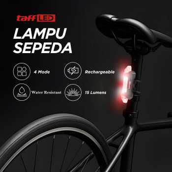 TaffLED Lampu Belakang Sepeda Bicycle Light USB Rechargeable 15 Lumens - DC-918