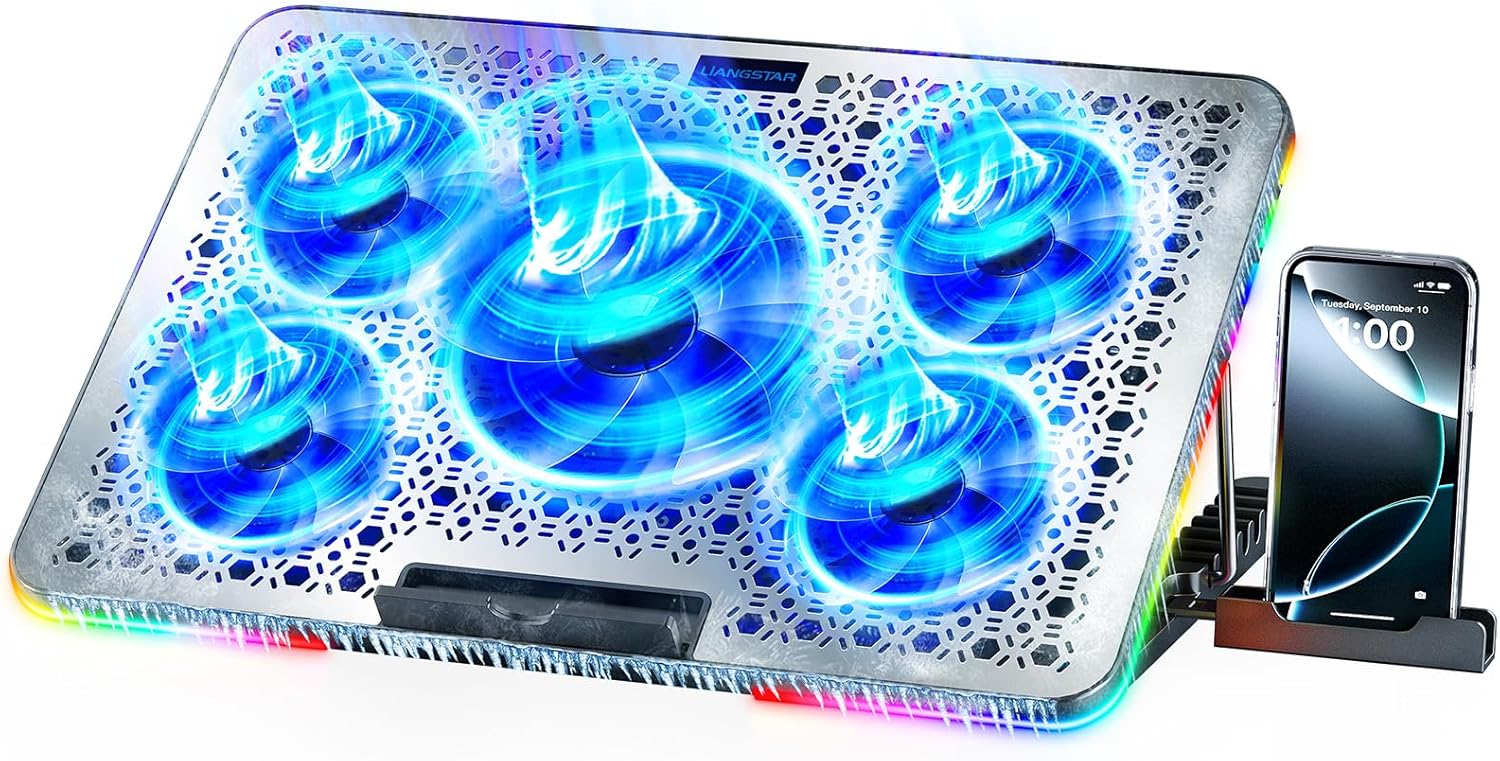 Gambar produk LIANGSTAR Cooling Pad Laptop Gaming Kipas Pendingin 5 Fan RGB 17.3Inch - LS50