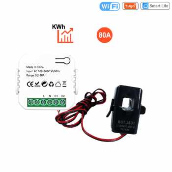 Tuya Smart Energy Meter 80A WiFi with Current Transformer Clamp kWh - ST-1168