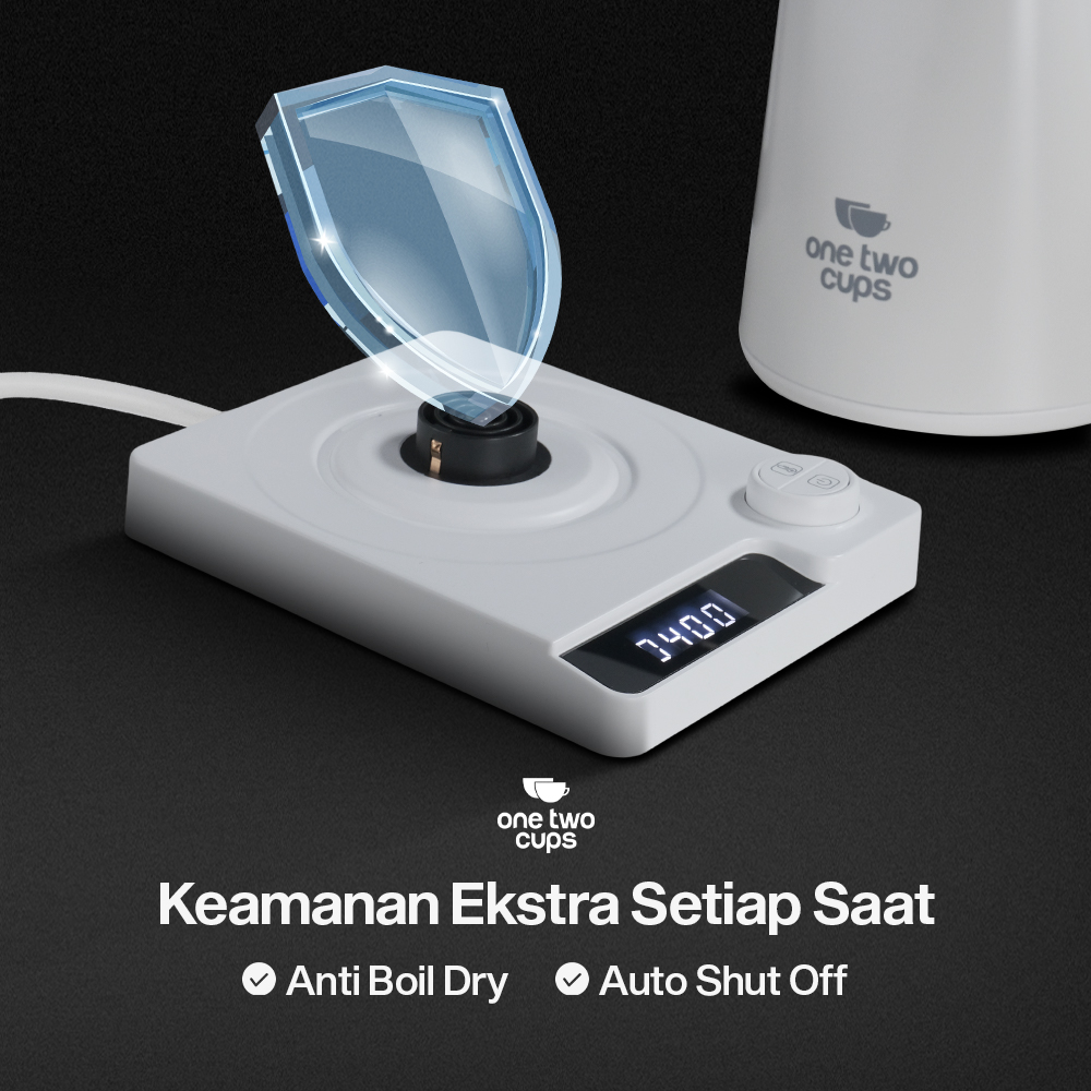 Gambar produk One Two Cups Teko Listrik Kopi Pemanas Air Leher Angsa 1200W 1L - KT10 PRO