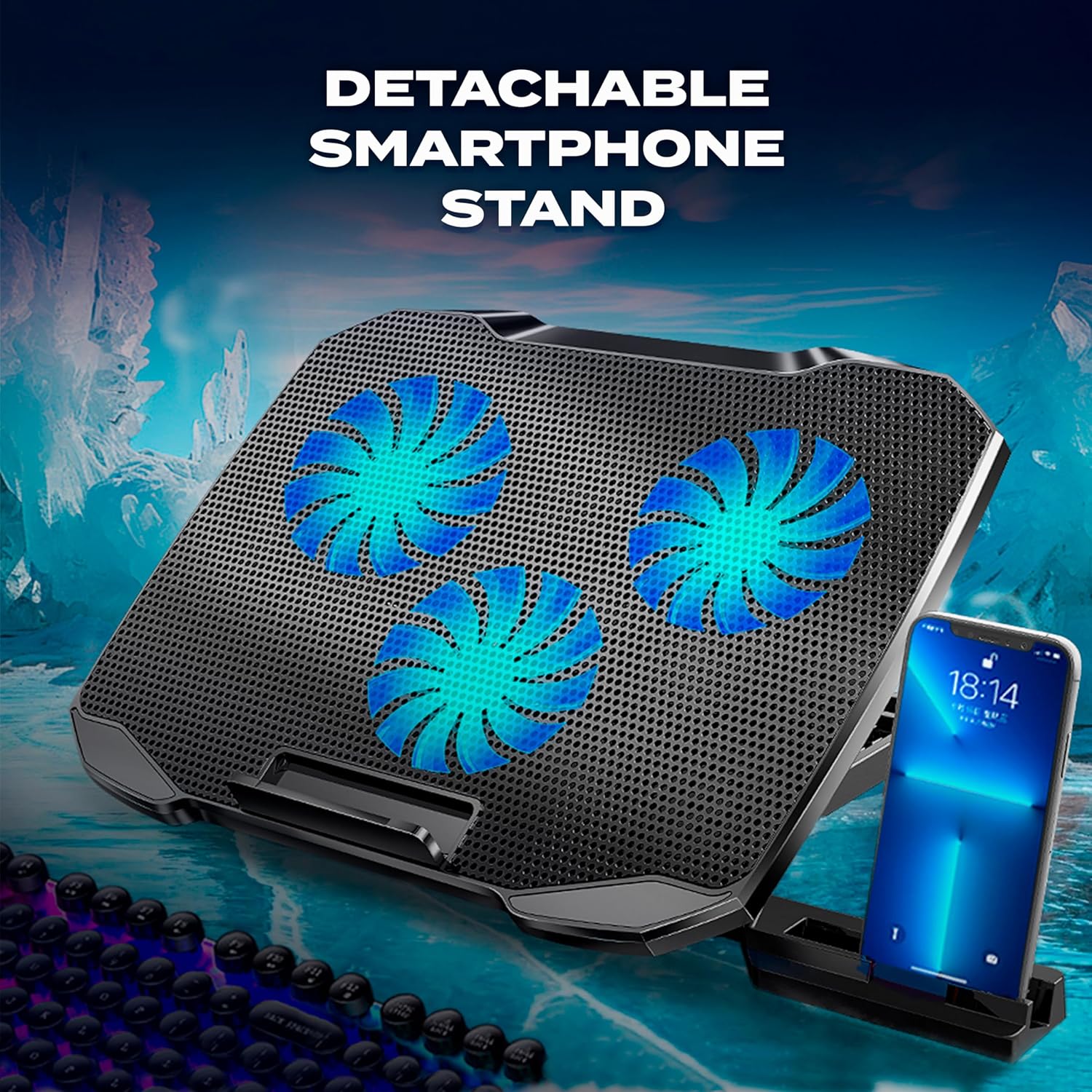 Gambar produk Aimzone Cooling Pad Laptop Gaming Kipas Pendingin 3 Fans LED 15.6Inch - AZ39