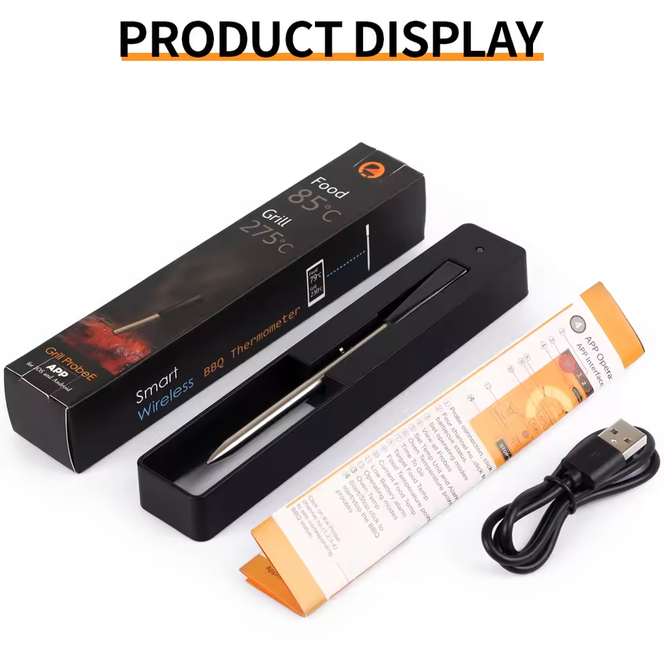 TAKA Termometer Makanan Digital Daging BBQ Grill 2 Probe Rechargeable - TY520 Gambar produk TAKA Termometer Makanan Digital Daging BBQ Grill 2 Probe Rechargeable - TY520