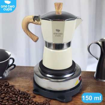 One Two Cups Moka Pot Espresso Coffee Maker 3 Cup 150ml with Heater - WY-03E