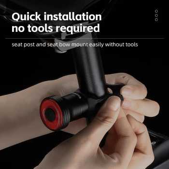 Gambar produk WEST BIKING Lampu Belakang Sepeda Tail Light Signal 5 Modes IPX5 - WS-50