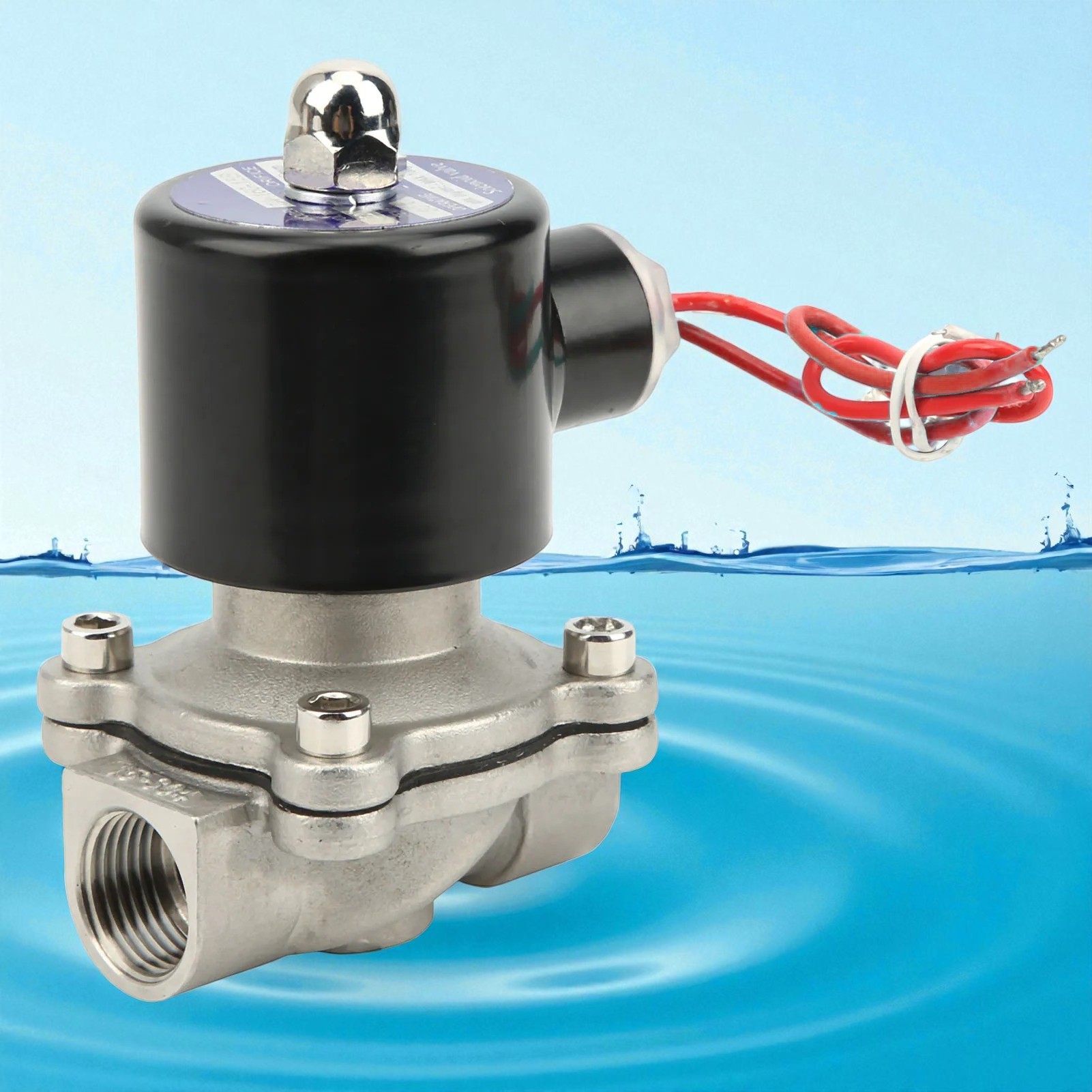 GRT Solenoid Water Valve Stainless Steel Normally Close 220V 1/2 Inch - 2W-160-15 Gambar produk GRT Solenoid Water Valve Stainless Steel Normally Close 220V 1/2 Inch - 2W-160-15