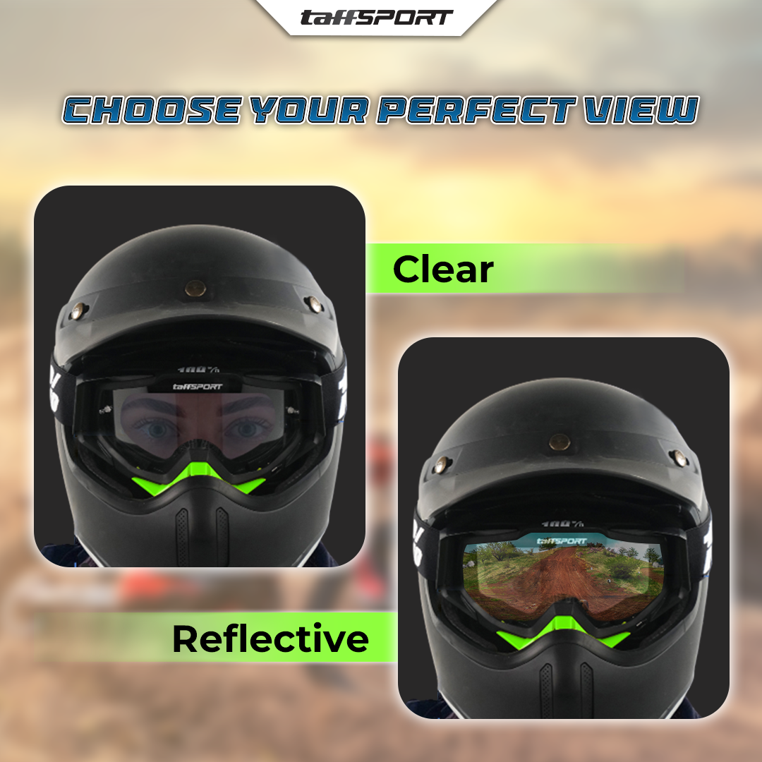 Gambar produk TaffSPORT Kacamata Helm Motor Goggles UV400 Protection Windproof Clear - UV400